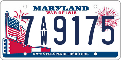 MD license plate 7AW9175