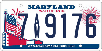 MD license plate 7AW9176