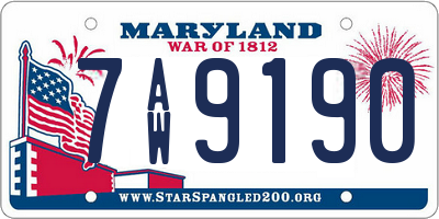 MD license plate 7AW9190