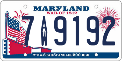MD license plate 7AW9192