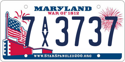MD license plate 7AX3737