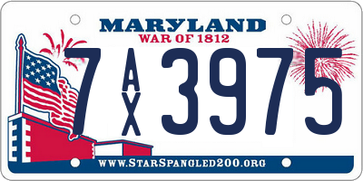 MD license plate 7AX3975