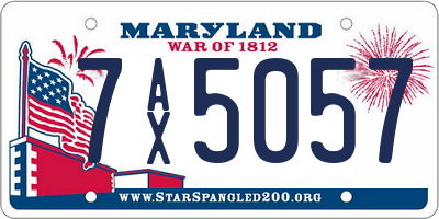 MD license plate 7AX5057