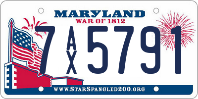 MD license plate 7AX5791