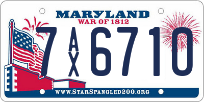 MD license plate 7AX6710
