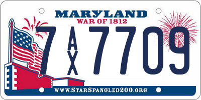 MD license plate 7AX7709