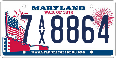 MD license plate 7AX8864