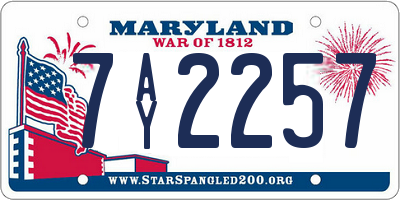 MD license plate 7AY2257