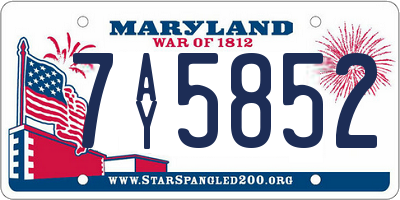 MD license plate 7AY5852