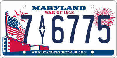 MD license plate 7AY6775