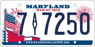 MD license plate 7AY7250