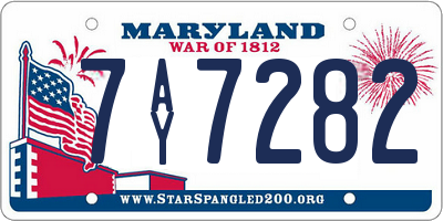 MD license plate 7AY7282
