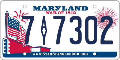 MD license plate 7AY7302