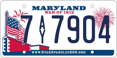 MD license plate 7AY7904