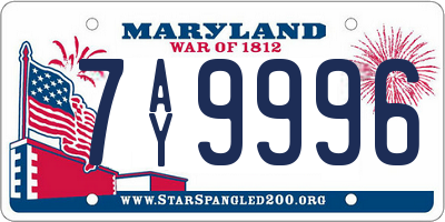MD license plate 7AY9996