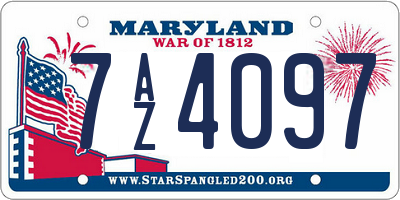 MD license plate 7AZ4097