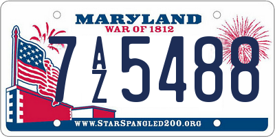 MD license plate 7AZ5488