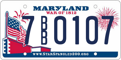 MD license plate 7BB0107