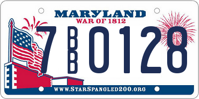 MD license plate 7BB0128