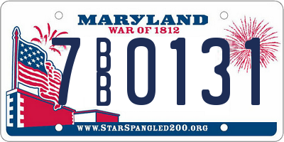 MD license plate 7BB0131