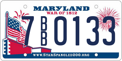 MD license plate 7BB0133
