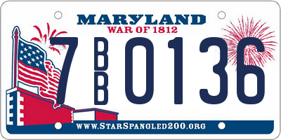 MD license plate 7BB0136