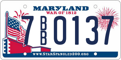 MD license plate 7BB0137