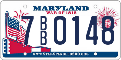 MD license plate 7BB0148