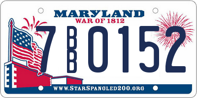 MD license plate 7BB0152