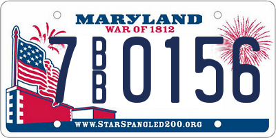 MD license plate 7BB0156