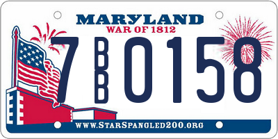 MD license plate 7BB0158