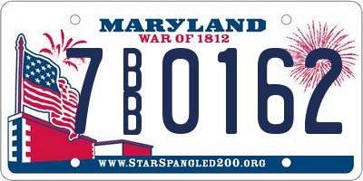 MD license plate 7BB0162