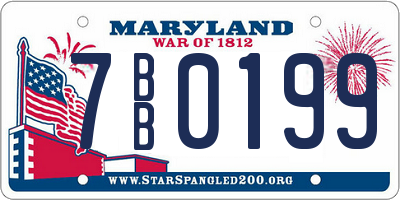 MD license plate 7BB0199