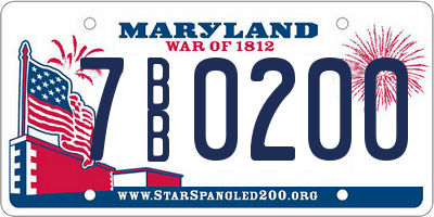 MD license plate 7BB0200