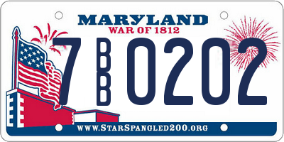 MD license plate 7BB0202