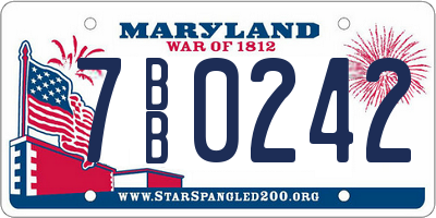 MD license plate 7BB0242