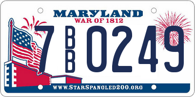 MD license plate 7BB0249