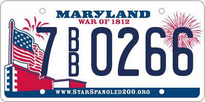 MD license plate 7BB0266