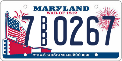 MD license plate 7BB0267
