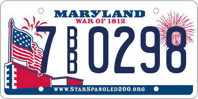 MD license plate 7BB0298
