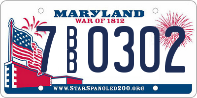 MD license plate 7BB0302