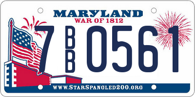 MD license plate 7BB0561