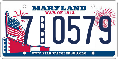 MD license plate 7BB0579