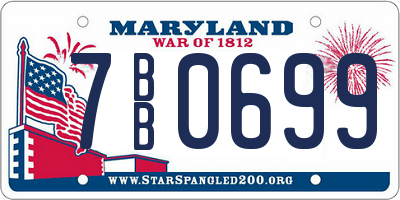 MD license plate 7BB0699