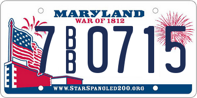 MD license plate 7BB0715