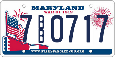 MD license plate 7BB0717