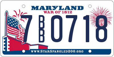 MD license plate 7BB0718