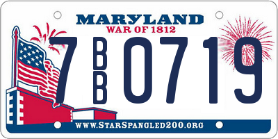 MD license plate 7BB0719