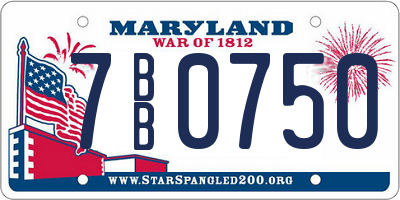 MD license plate 7BB0750