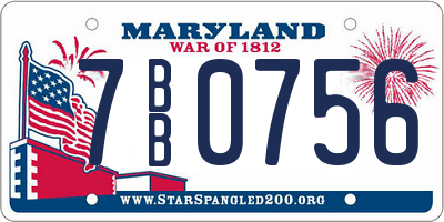MD license plate 7BB0756